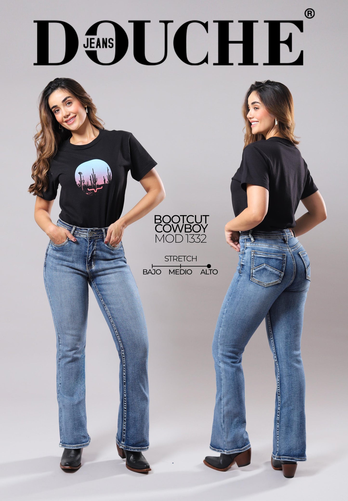 Pantalon moda bootcut D1332