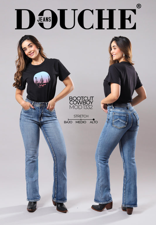 Pantalon moda bootcut D1332