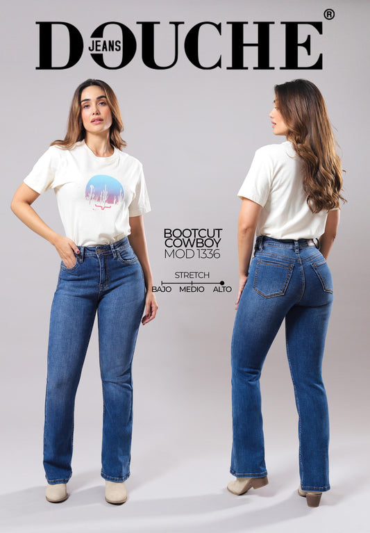 Pantalon moda bootcut D1336